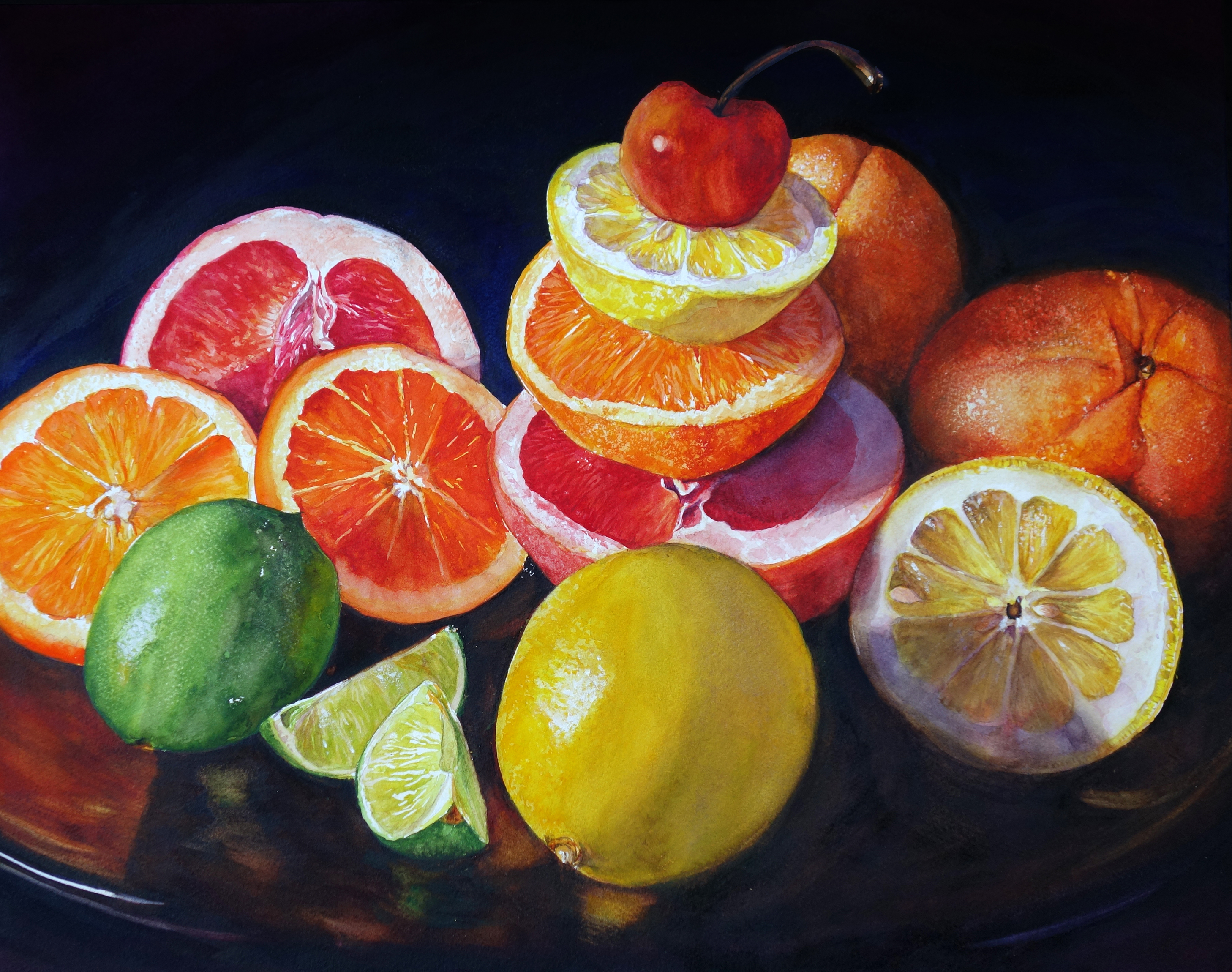 Яркий натюрморт с фруктами